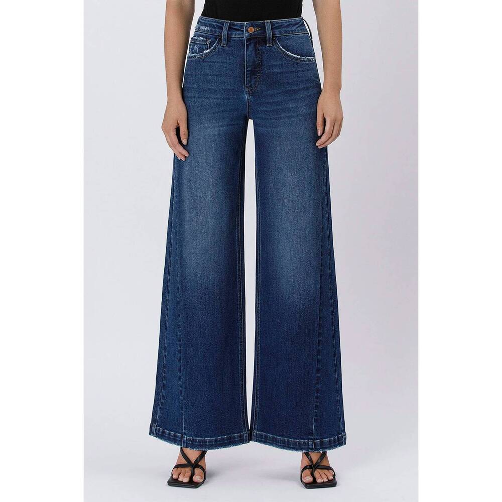 NEW LOVERVET tummy control high rise wide leg jeans in dark wash